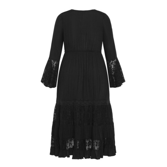 Aveology Tisha Embroidered Lace Black Maxi Dress Boho Gothic Women's Size 18 NWT - Picture 4 of 13